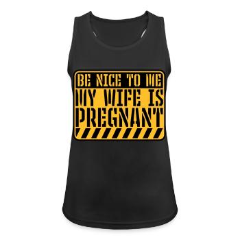 my wife is pregnant - Frauen Tank Top atmungsaktiv - Schwarz - Vorne - Zoe (177cm)