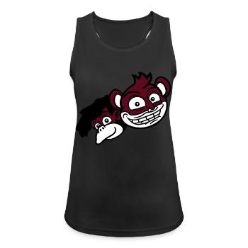 2 Funny Monkey Faces Two Friends Crew Team - Débardeur respirant Femme - noir - Devant - Zoe (177cm)