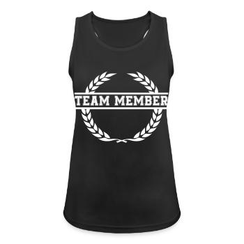 kranz team member - Frauen Tank Top atmungsaktiv - Schwarz - Vorne - Zoe (177cm)