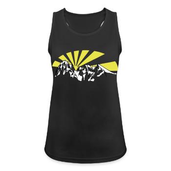 Langkofel - Saslonch - Sasso Lungo - Frauen Tank Top atmungsaktiv - Schwarz - Vorne - Zoe (177cm)