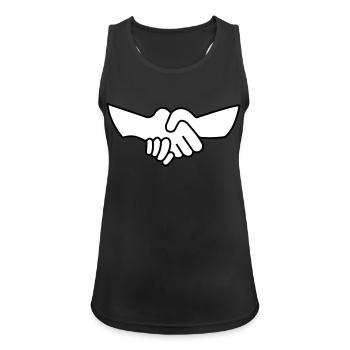Handshake Hands Store Trade Partner Gift - Women's Breathable Tank Top - black - Front - Zoe (177cm)
