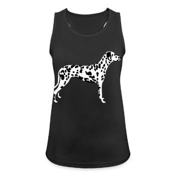 Dalmatiner - Frauen Tank Top atmungsaktiv - Schwarz - Vorne - Zoe (177cm)