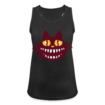 Crazy Monster Cat Halloween Horror Teeth Fun - Women's Breathable Tank Top - black - Front - Zoe (177cm)