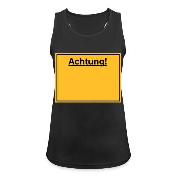 Schild - Frauen Tank Top atmungsaktiv - Schwarz - Vorne - Zoe (177cm)