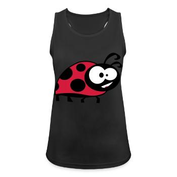 ladybug der Marienkäfer - Frauen Tank Top atmungsaktiv - Schwarz - Vorne - Zoe (177cm)