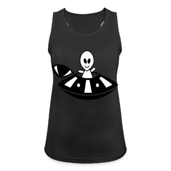 alien ufo - Frauen Tank Top atmungsaktiv - Schwarz - Vorne - Zoe (177cm)