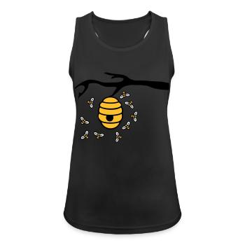 Beehive Branch - Women's Breathable Tank Top - black - Front - Zoe (177cm)