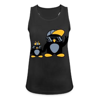 2 famille de pingouins cool - Débardeur respirant Femme - noir - Devant - Zoe (177cm)