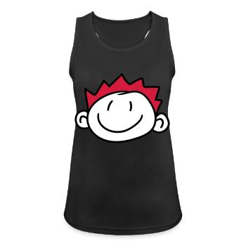 face head child painted scribble comic cartoon jun - Women's Breathable Tank Top - black - Front - Zoe (177cm)