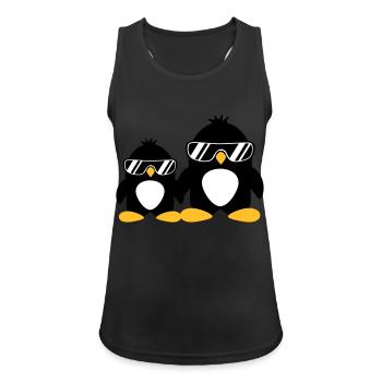 Cool Penguin Dad And Boy - Frauen Tank Top atmungsaktiv - Schwarz - Vorne - Zoe (177cm)