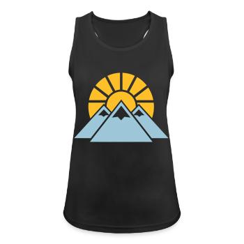 Gebirge - Frauen Tank Top atmungsaktiv - Schwarz - Vorne - Zoe (177cm)