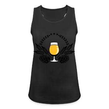 Pils Biertulpe, Hopfen und Malz (3c) - Frauen Tank Top atmungsaktiv - Schwarz - Vorne - Zoe (177cm)