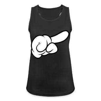 Comic Hand Pointing (Right) - Frauen Tank Top atmungsaktiv - Schwarz - Vorne - Zoe (177cm)