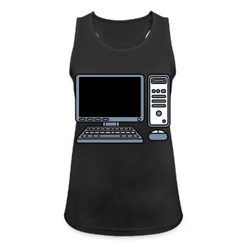 Computer Tastatur Maus Bildschirm - Frauen Tank Top atmungsaktiv - Schwarz - Vorne - Zoe (177cm)