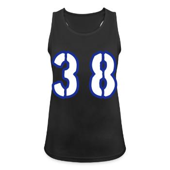 38 Symbole numérique - Débardeur respirant Femme - noir - Devant - Zoe (177cm)