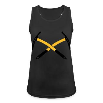 Climbing, rope, knots, mountain, carbine, hiking, - Women's Breathable Tank Top - black - Front - Zoe (177cm)