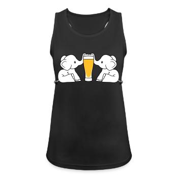 paar team 2 freunde crew alkohol elefant bier saug - Frauen Tank Top atmungsaktiv - Schwarz - Vorne - Zoe (177cm)