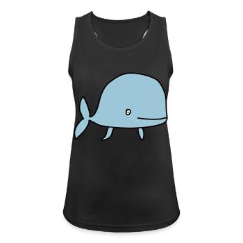 Whale / Wal / Baleine /Baby / Bébé / Birth [S] - Women's Breathable Tank Top - black - Front - Zoe (177cm)