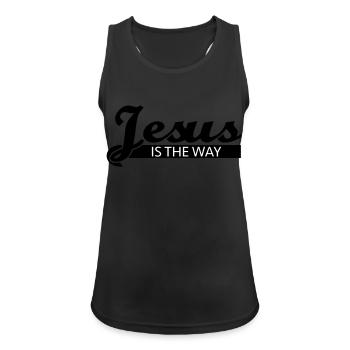 Jesus is the way - Frauen Tank Top atmungsaktiv - Schwarz - Vorne - Zoe (177cm)