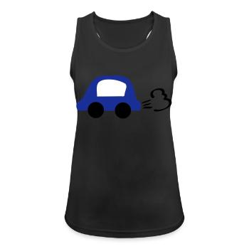 blue_car - Frauen Tank Top atmungsaktiv - Schwarz - Vorne - Zoe (177cm)