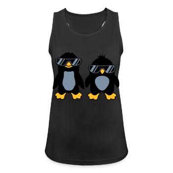 2 Sonnenbrille Pinguin Freunde - Frauen Tank Top atmungsaktiv - Schwarz - Vorne - Zoe (177cm)