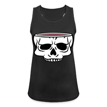 Cartoon Skull Cup Horreur - Débardeur respirant Femme - noir - Devant - Zoe (177cm)