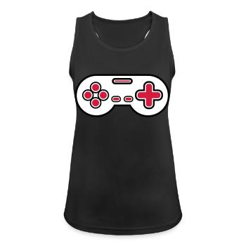 Ancien contrôleur Retro Gamer - Débardeur respirant Femme - noir - Devant - Zoe (177cm)