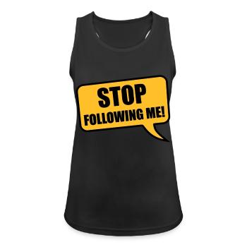 stop - Women's Breathable Tank Top - black - Front - Zoe (177cm)