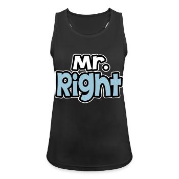 Mr. Rght - Frauen Tank Top atmungsaktiv - Schwarz - Vorne - Zoe (177cm)