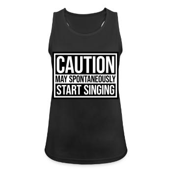 may spontaneously start singing - Women's Breathable Tank Top - black - Front - Zoe (177cm)