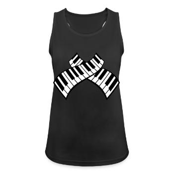Piano Keys Instrument Playing Classical Music - Women's Breathable Tank Top - black - Front - Zoe (177cm)