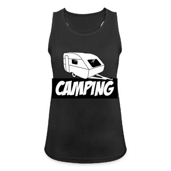 Camping - Die pure Leidenschaft - Frauen Tank Top atmungsaktiv - Schwarz - Vorne - Zoe (177cm)