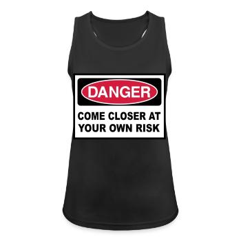 2541614 15144461 danger - Frauen Tank Top atmungsaktiv - Schwarz - Vorne - Zoe (177cm)