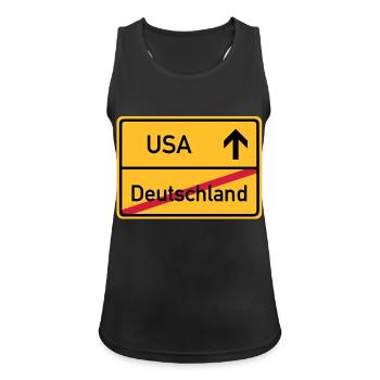 ortsschild_usa__f3 - Frauen Tank Top atmungsaktiv - Schwarz - Vorne - Zoe (177cm)