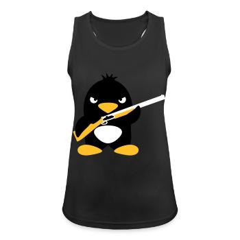 Shotgun Penguin - Women's Breathable Tank Top - black - Front - Zoe (177cm)
