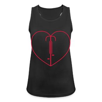 Heart Bike - Women's Breathable Tank Top - black - Front - Zoe (177cm)