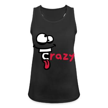 fou visage bande dessinée comique fou rire logo dr - Débardeur respirant Femme - noir - Devant - Zoe (177cm)