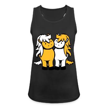 2 Horses Man Woman Lovers Friends Love Team - Women's Breathable Tank Top - black - Front - Zoe (177cm)