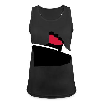 Ozeandampfer Vektor - Frauen Tank Top atmungsaktiv - Schwarz - Vorne - Zoe (177cm)