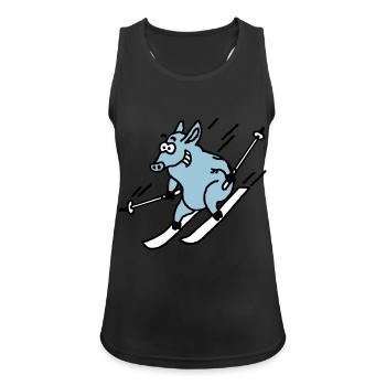 pistensau_02_c_3c - Women's Breathable Tank Top - black - Front - Zoe (177cm)
