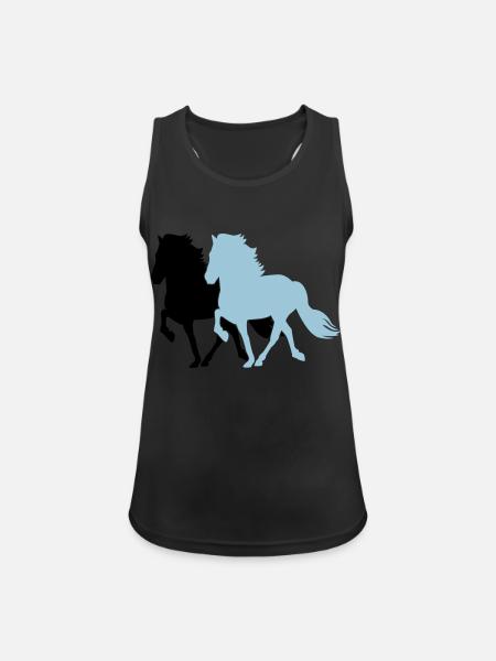 2 Tölter - Frauen Tank Top atmungsaktiv - Schwarz