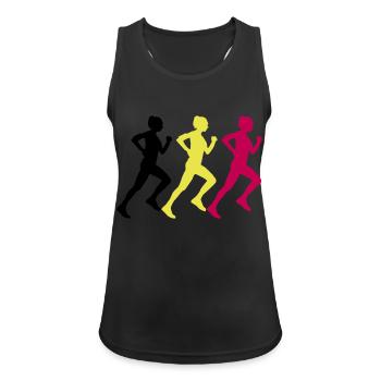femme qui court - Débardeur respirant Femme - noir - Devant - Zoe (177cm)