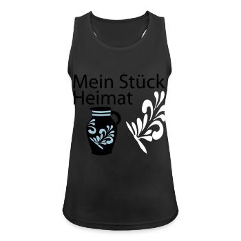 Mein Stück Heimat Bembel - Frauen Tank Top atmungsaktiv - Schwarz - Vorne - Zoe (177cm)
