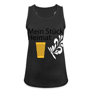 Meine Heimat Geripptes - Apfelwein - Frauen Tank Top atmungsaktiv - Schwarz - Vorne - Zoe (177cm)
