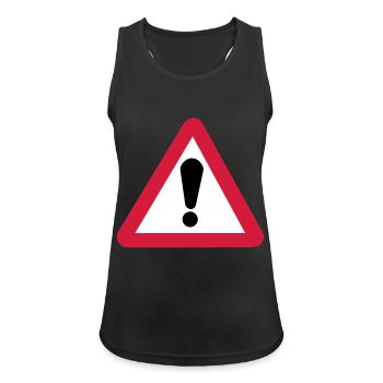 Gefahrenzeichen Gefahrenstelle - Frauen Tank Top atmungsaktiv - Schwarz - Vorne - Zoe (177cm)