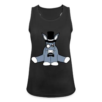 reich sir herr gentlemen mustache schnurrbart mono - Frauen Tank Top atmungsaktiv - Schwarz - Vorne - Zoe (177cm)
