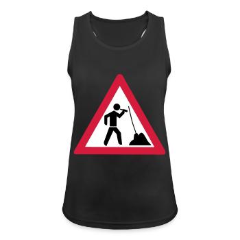Bau: In der Ruhe liegt die Kraft - Frauen Tank Top atmungsaktiv - Schwarz - Vorne - Zoe (177cm)