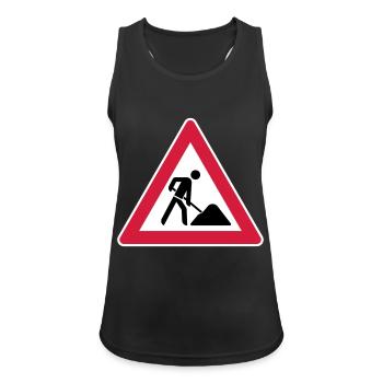 Baustelle - Frauen Tank Top atmungsaktiv - Schwarz - Vorne - Zoe (177cm)