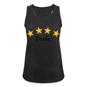 Danke für vierten Stern - V2 - Frauen Tank Top atmungsaktiv - Schwarz - Vorne - Zoe (177cm)