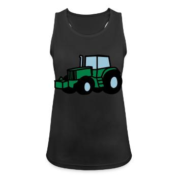 Traktor - Frauen Tank Top atmungsaktiv - Schwarz - Vorne - Zoe (177cm)